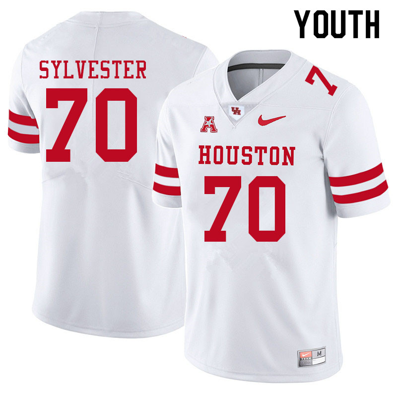 Youth #70 Trevonte Sylvester Houston Cougars College Football Jerseys Sale-White